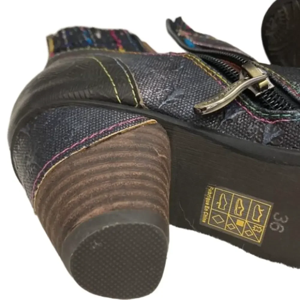 NWOT L’Artiste by Spring Step Leather and Textile Booties Size 36